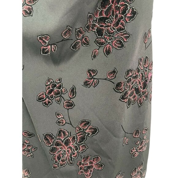 RAMPAGE One Shoulder Dress Embroidered Roses Black Gown Regular Size 5 - Picture 4 of 4